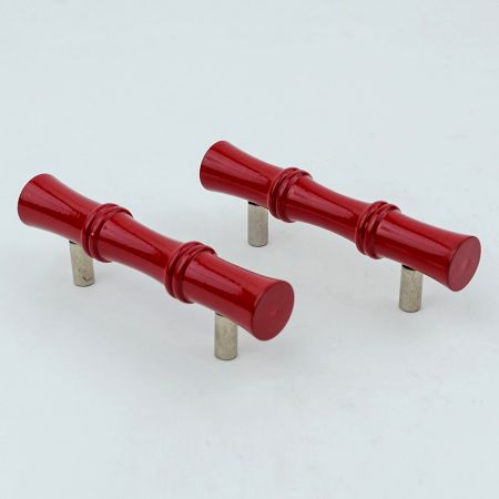 Red handmade Wooden Door Handles for Drawer and Dresser-1 Piece (5 Inches)